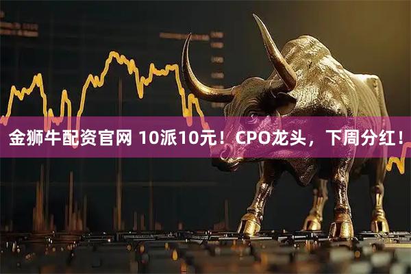 金狮牛配资官网 10派10元！CPO龙头，下周分红！